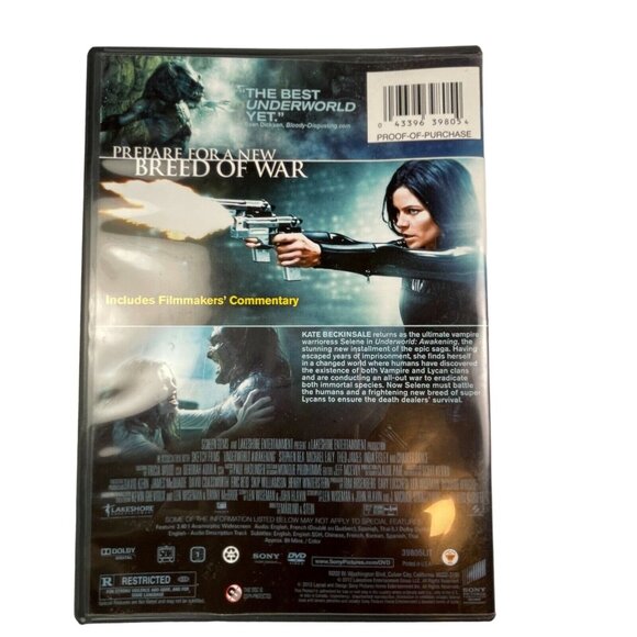 Underworld Awakening Horror Action u DVD 2012 R Kate Beckinsale Michael Ealy Ind - Picture 2 of 2